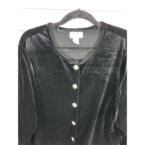 Diane Von Furstenberg Velvet Button Front Cardigan 2x Womens Cottage Core Grunge - Picture 2 of 6